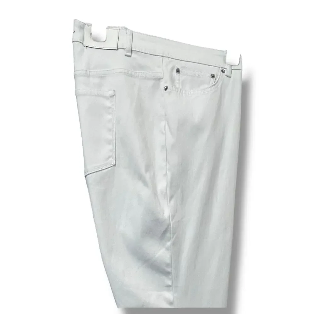 Lauren Ralph Lauren Womens Plus Premiere Cropped Skinny Zipper Ankle Jeans White